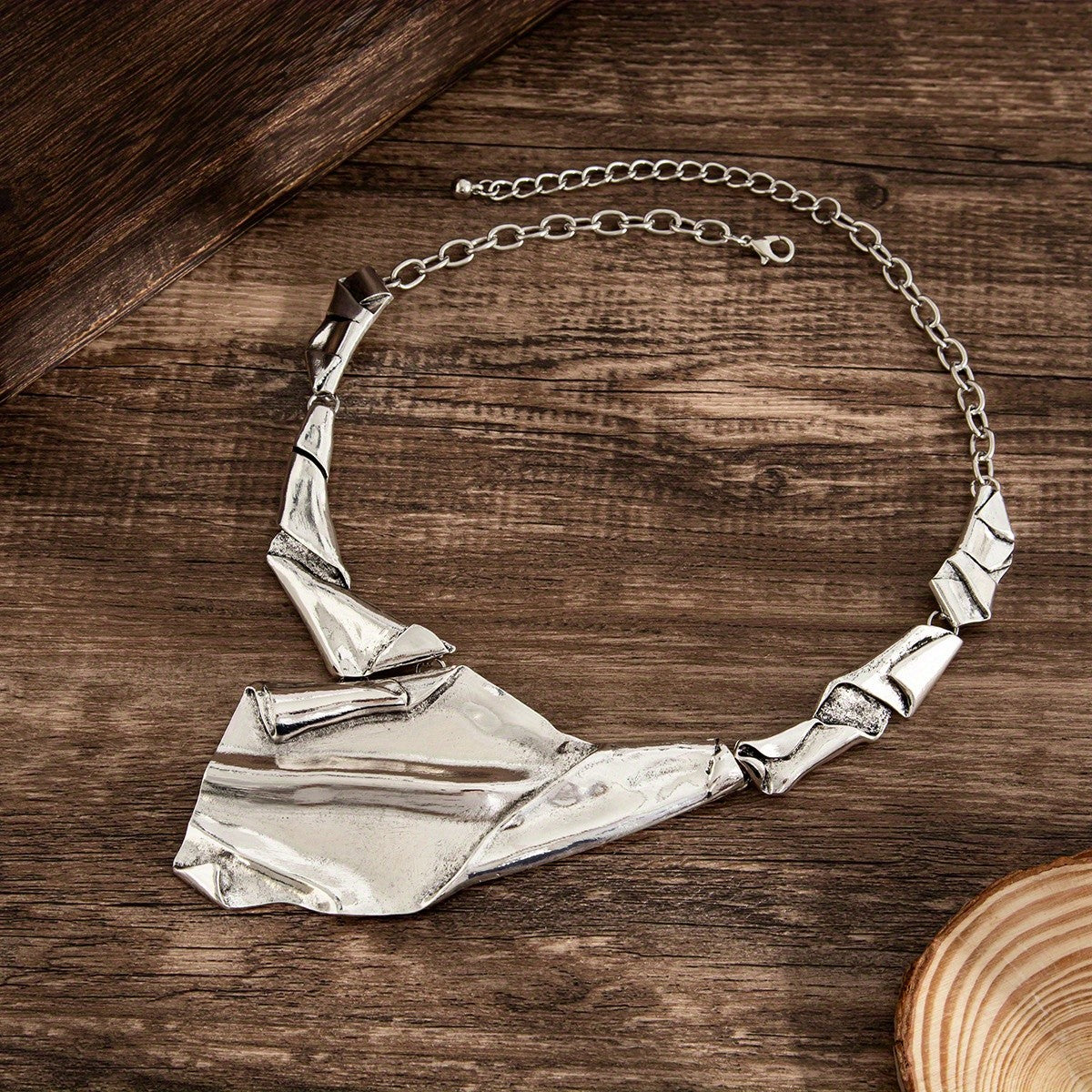 Statement Twisted Metal Collar Necklace