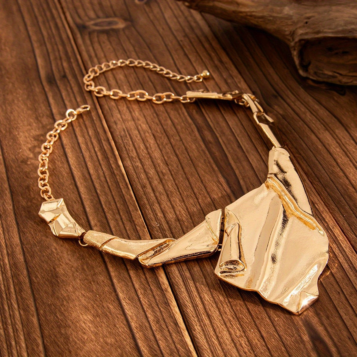 Statement Twisted Metal Collar Necklace