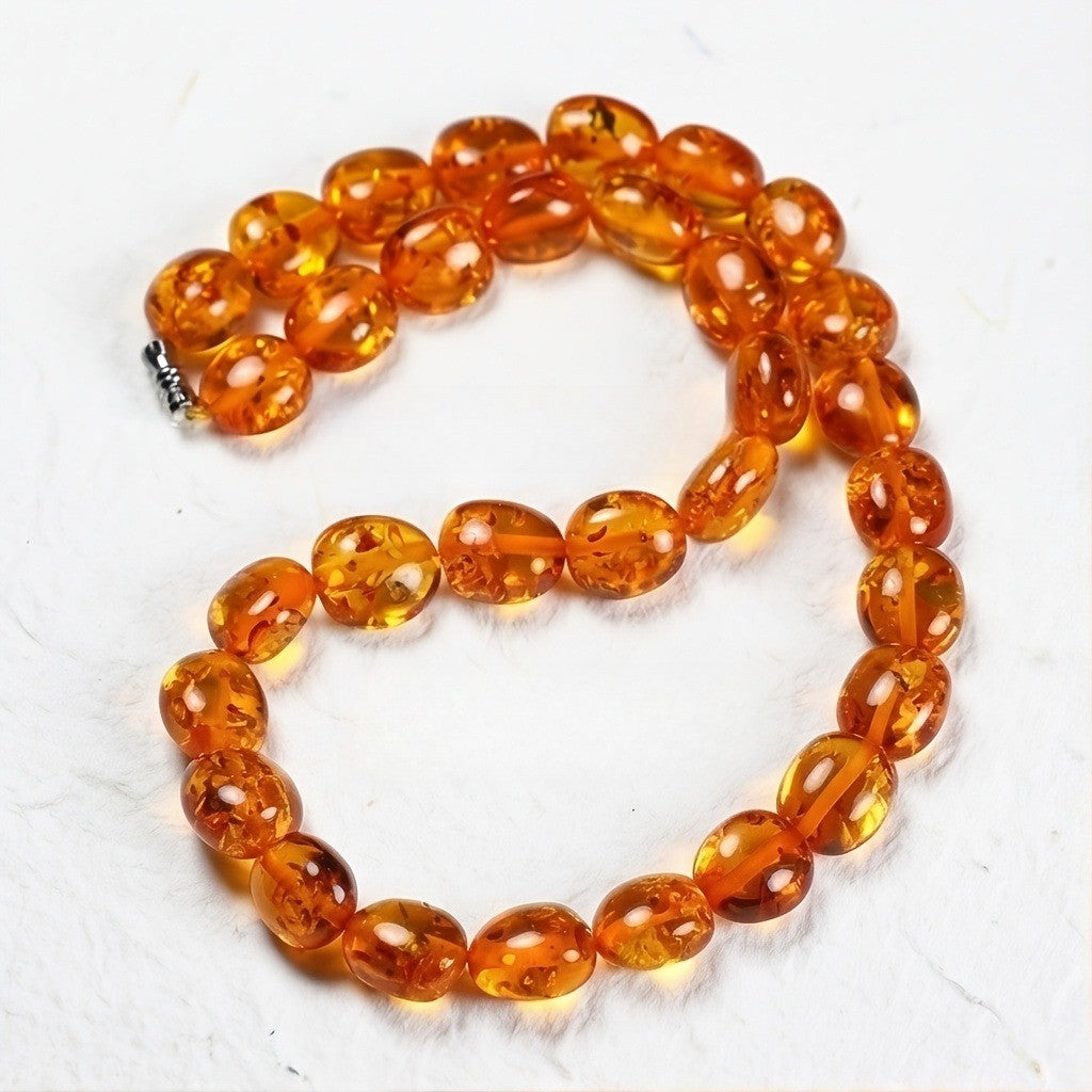 Vintage Amber Bead Necklace