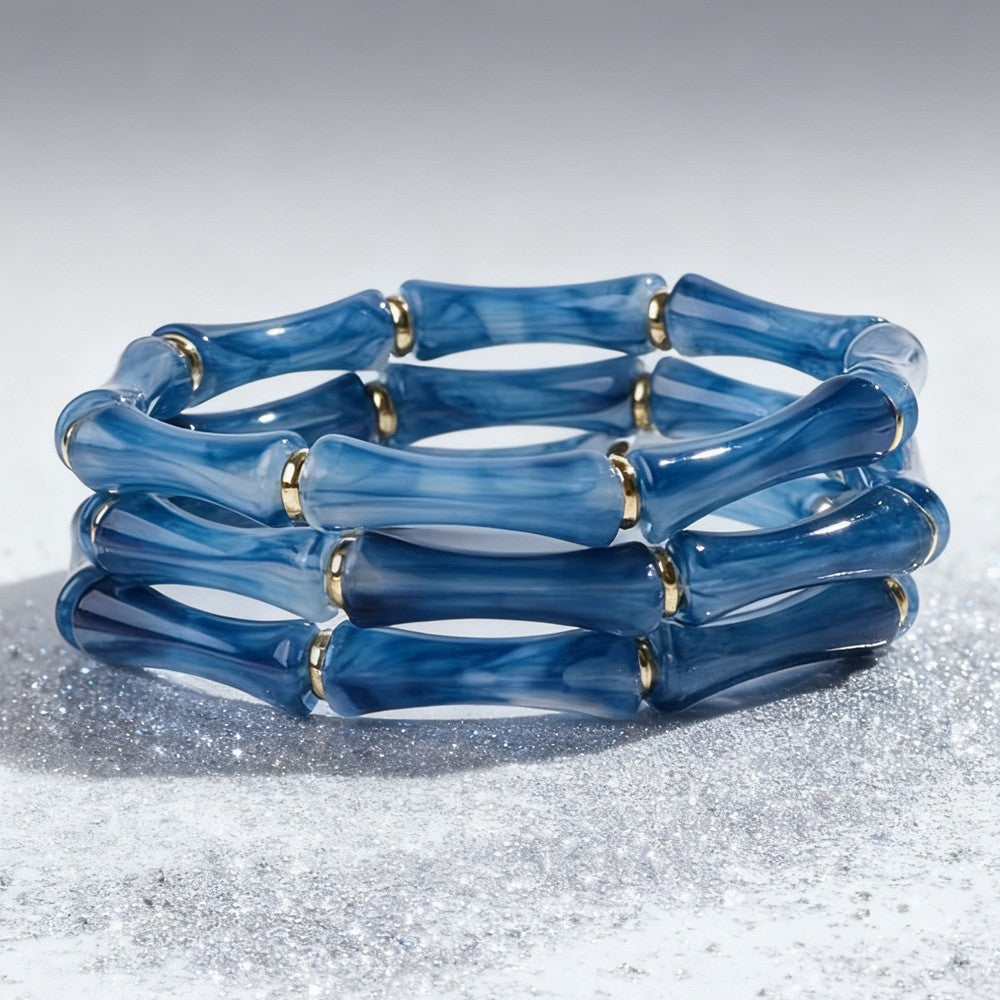 18k Vintage Bamboo Stackable Bracelet Set