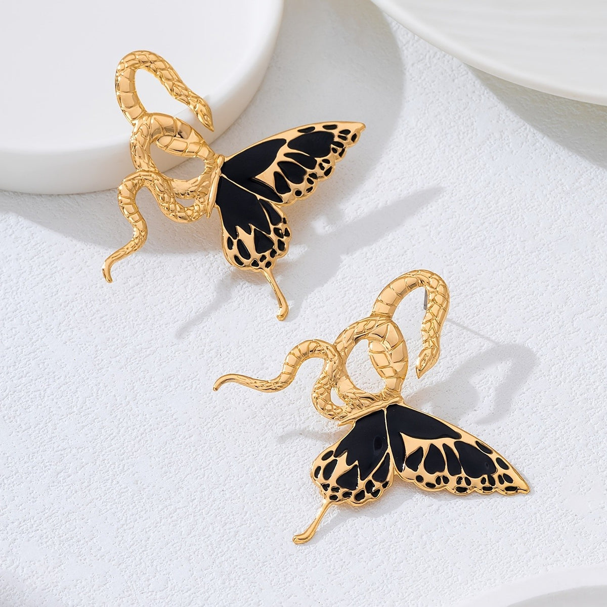 Vintage Snake Butterfly Earrings