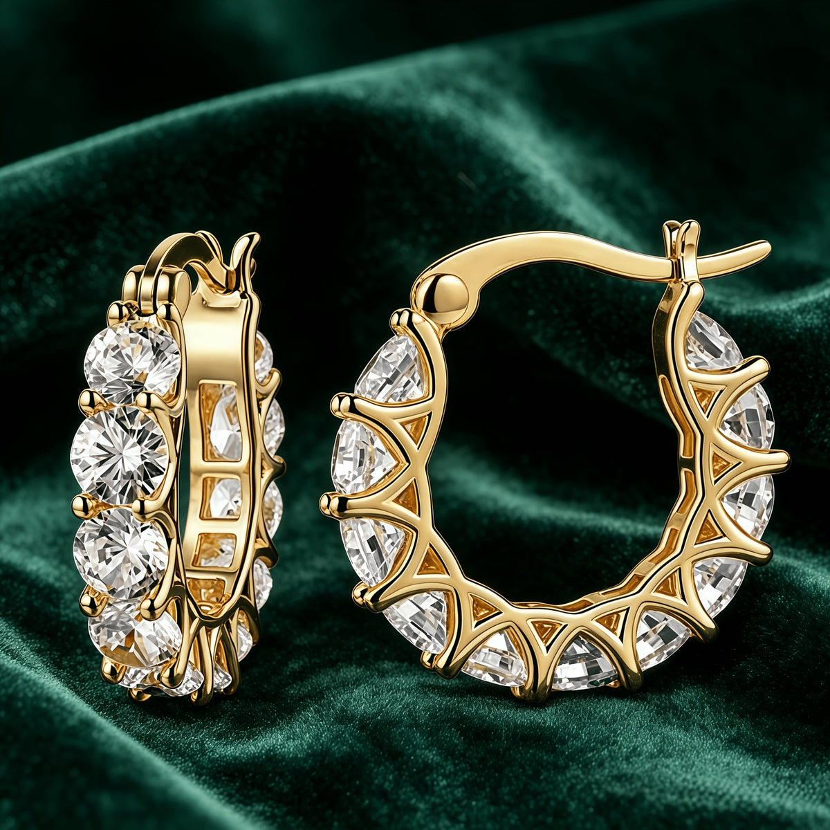 Elegant Zirconia Lace Hoop Earrings