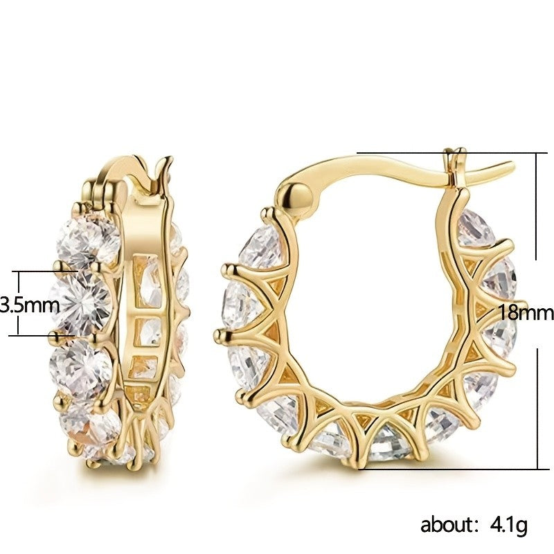 Elegant Zirconia Lace Hoop Earrings