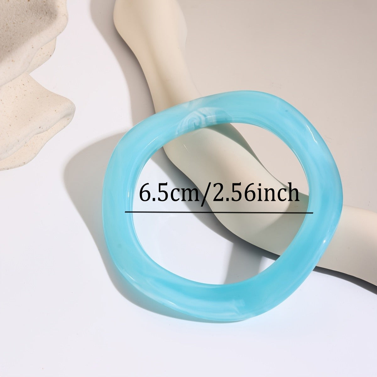 Boho Translucent Wavy Acrylic Cuff Bracelet
