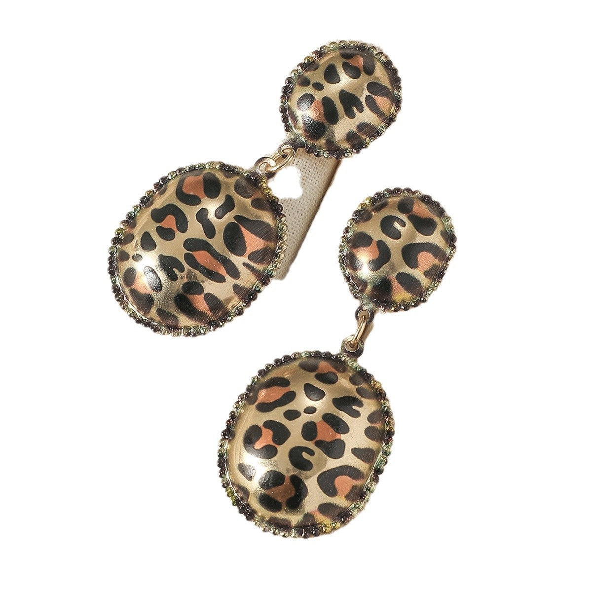 Leopard Print Bow Drop Earrings
