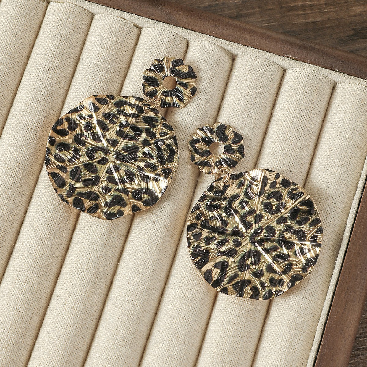 Leopard Print Bow Drop Earrings