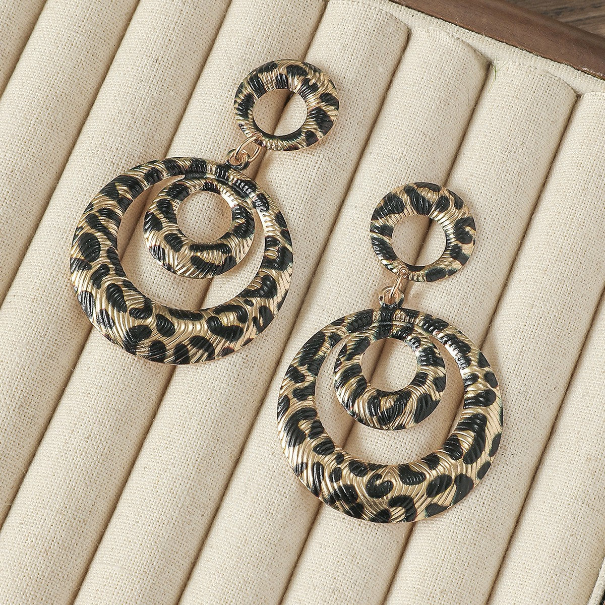Leopard Print Bow Drop Earrings