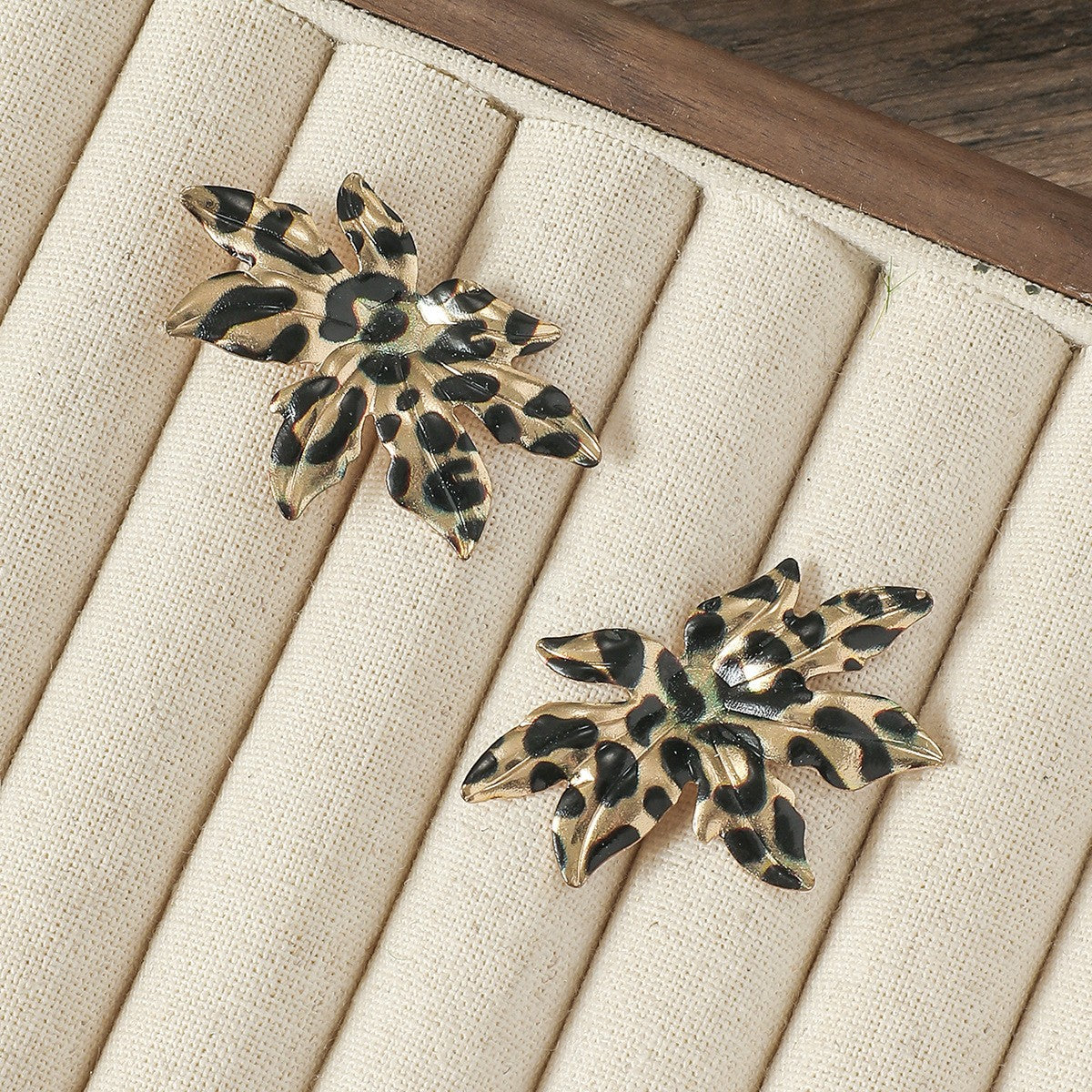 Leopard Print Bow Drop Earrings