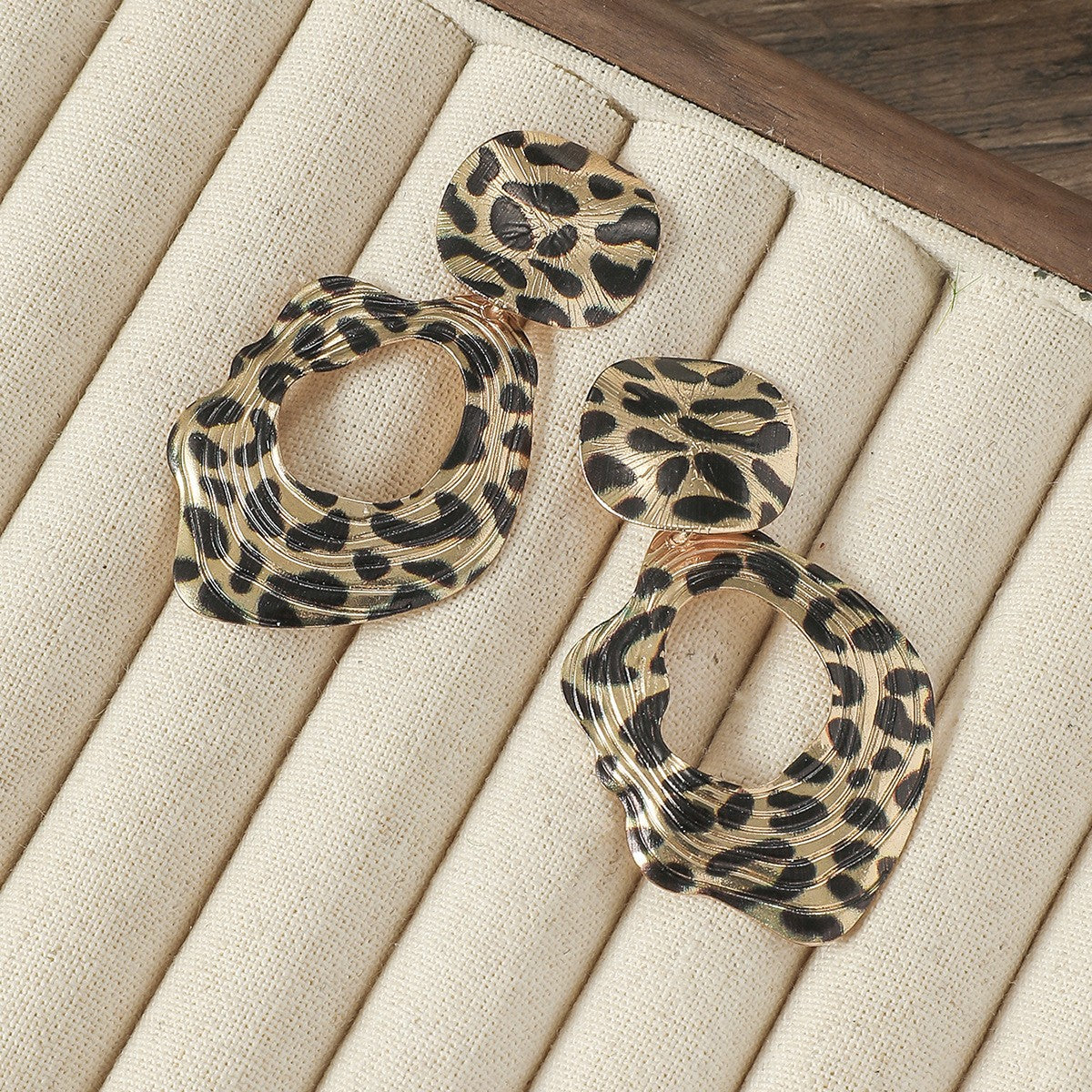 Leopard Print Bow Drop Earrings