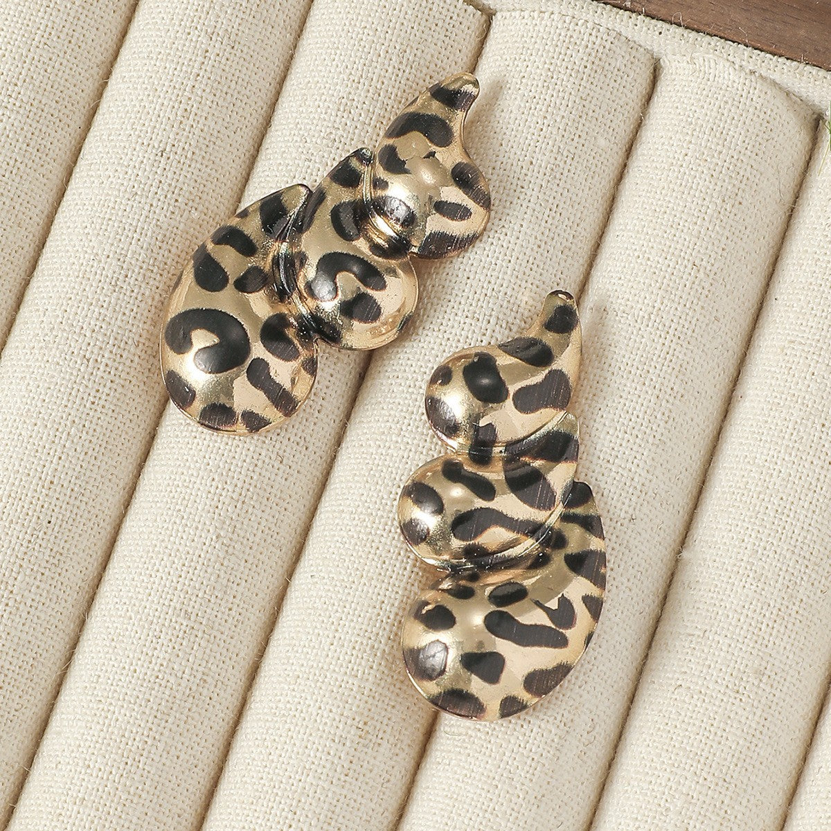Leopard Print Bow Drop Earrings