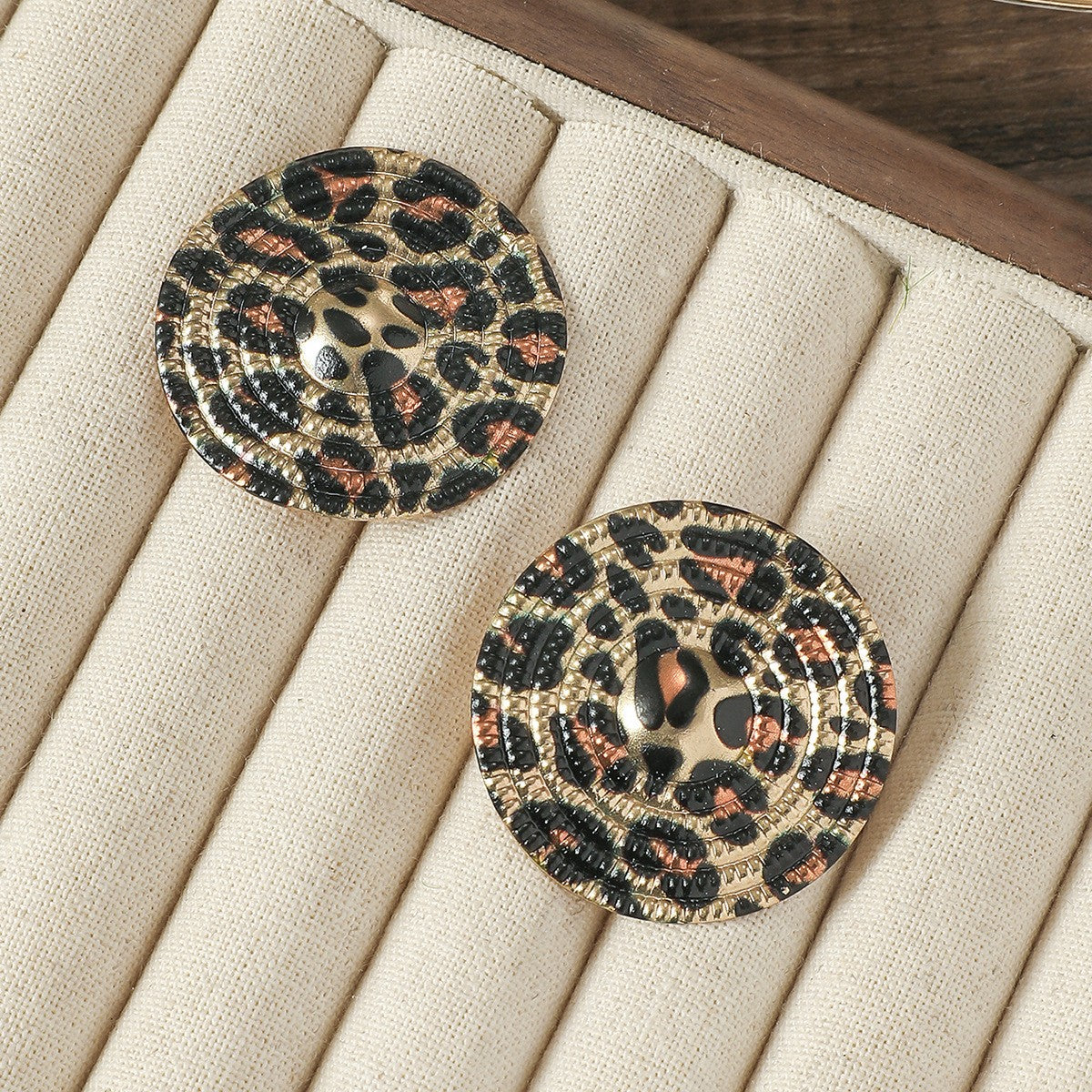 Leopard Print Bow Drop Earrings