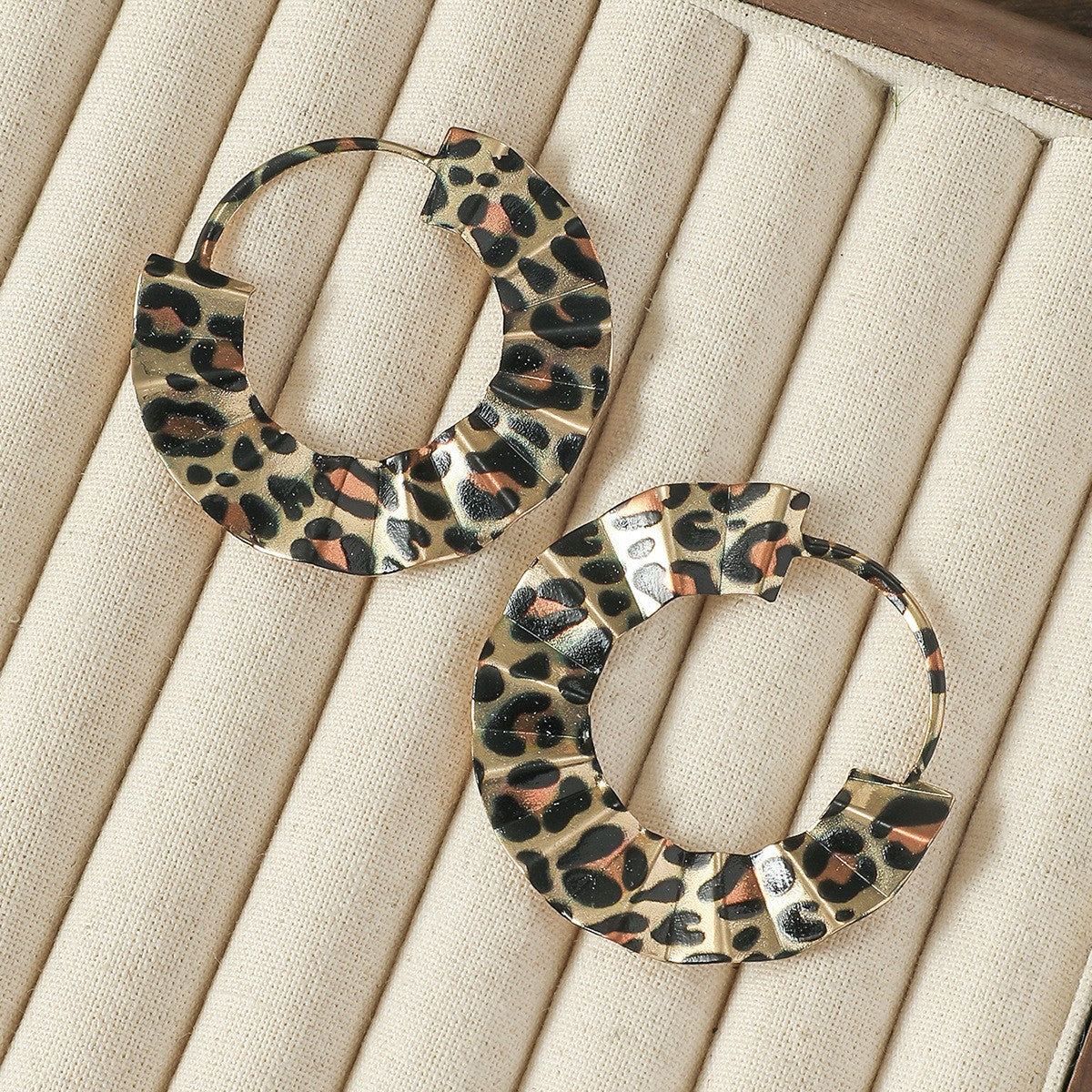 Leopard Print Bow Drop Earrings