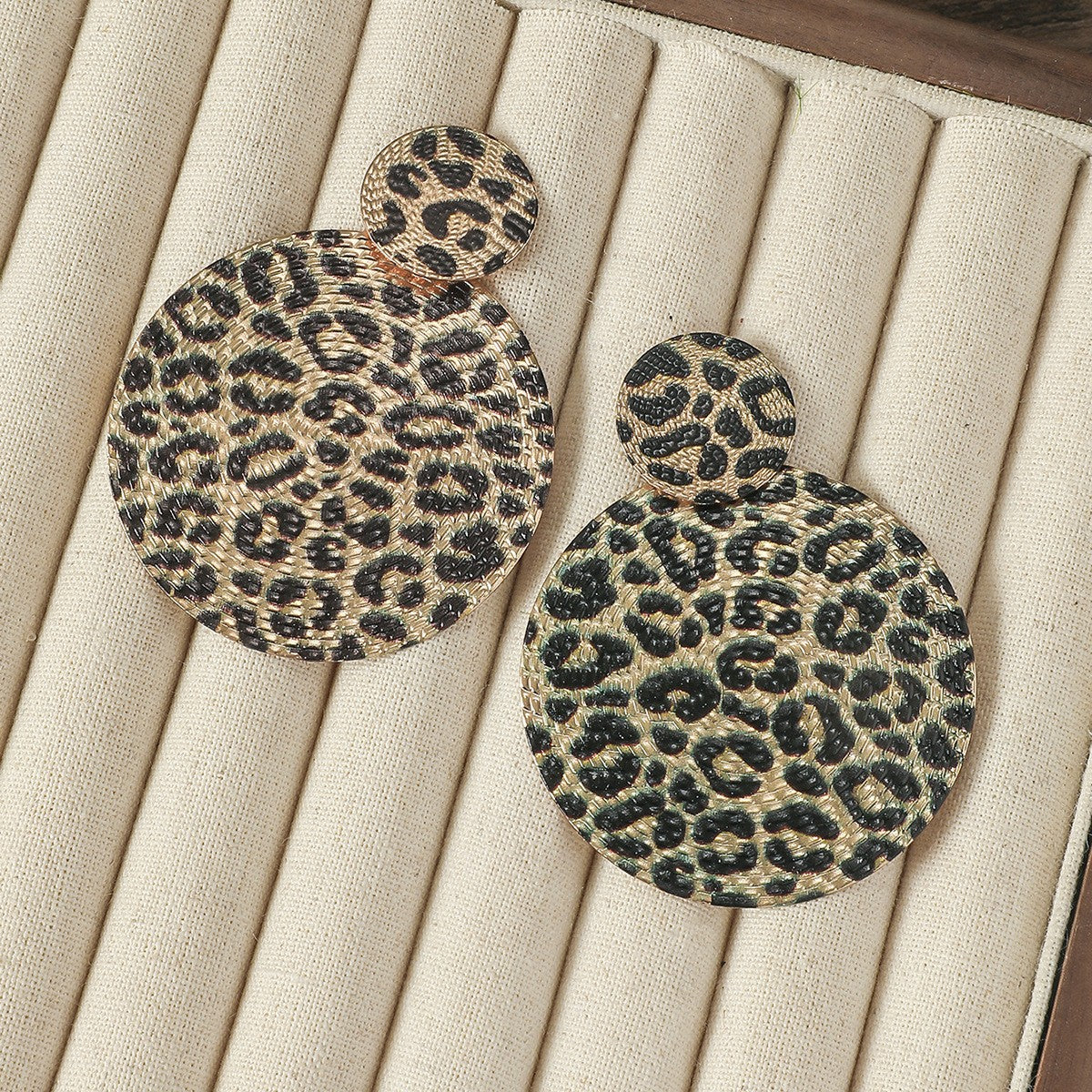 Leopard Print Bow Drop Earrings