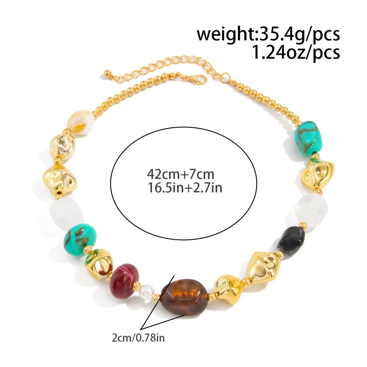Boho Chunky Multicolor Stone Necklace