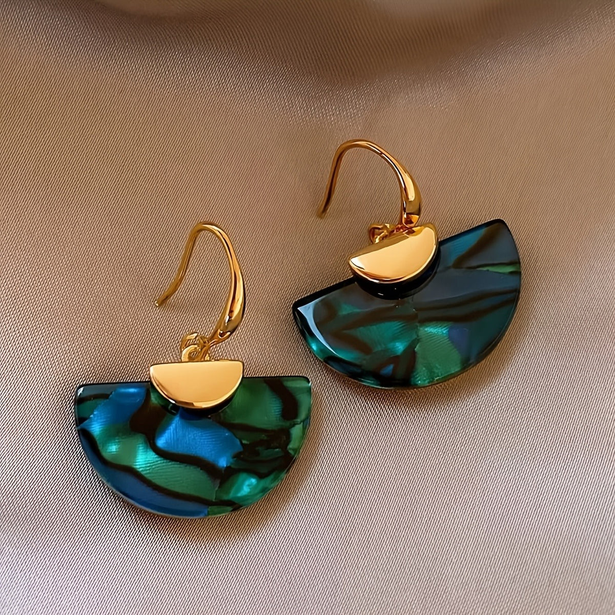 Boho Iridescent Fan Earrings