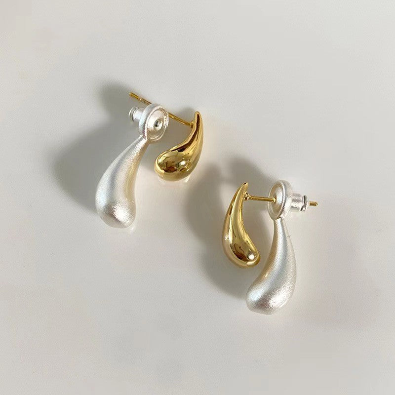 Classy Two-Tone Teardrop Earrings