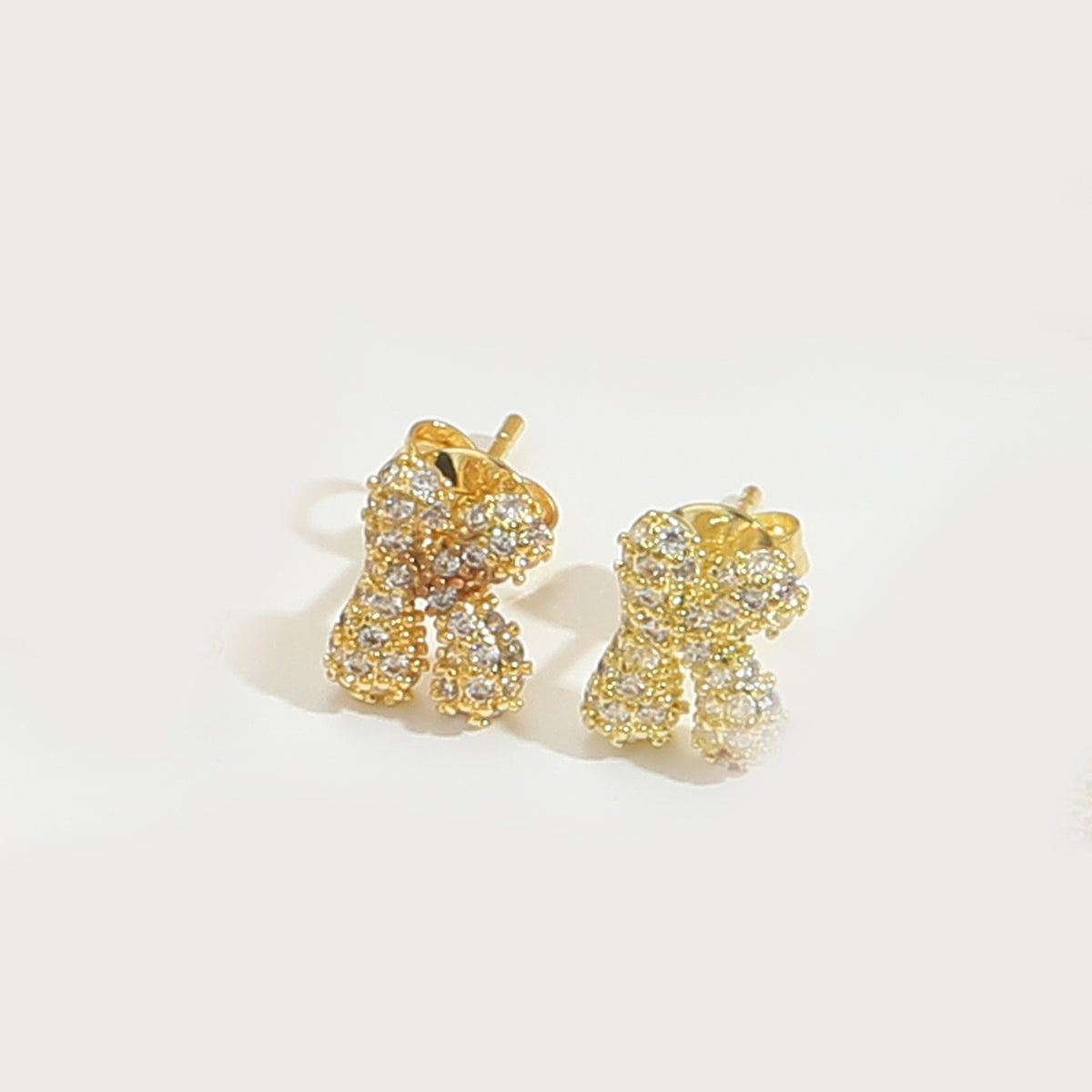Elegant Zircon Initial Letter Stud Earrings