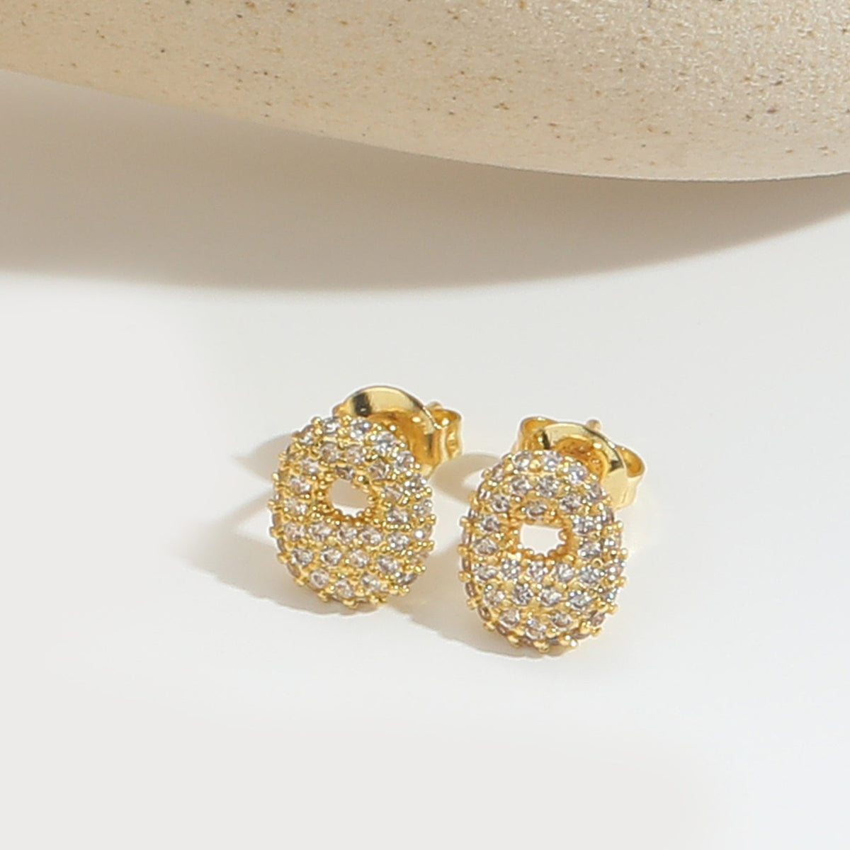 Elegant Zircon Initial Letter Stud Earrings