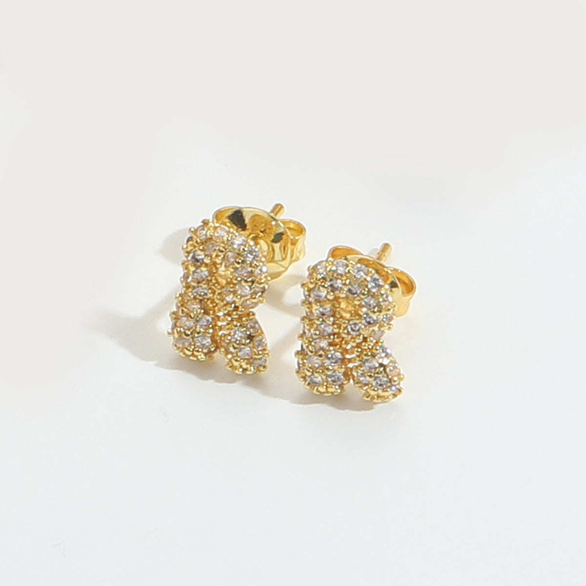 Elegant Zircon Initial Letter Stud Earrings