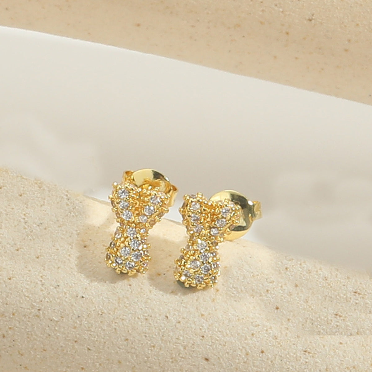 Elegant Zircon Initial Letter Stud Earrings