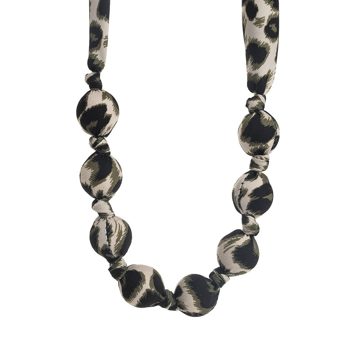 Boho Pink Leopard Ribbon Knot Necklace