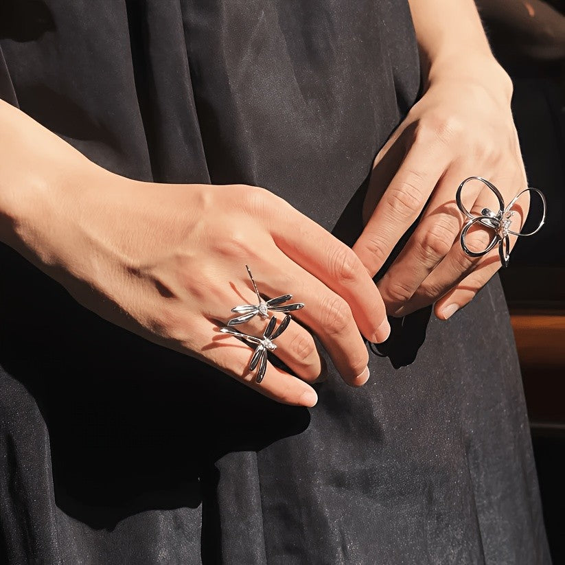 Dainty Dragonfly Zirconia Ring