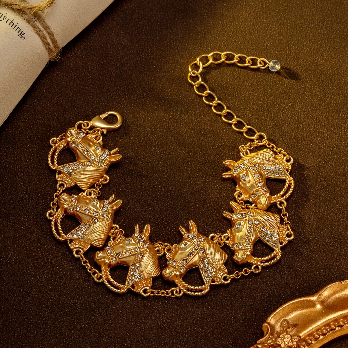 Classy Rhinestone Horse Head Bracelet