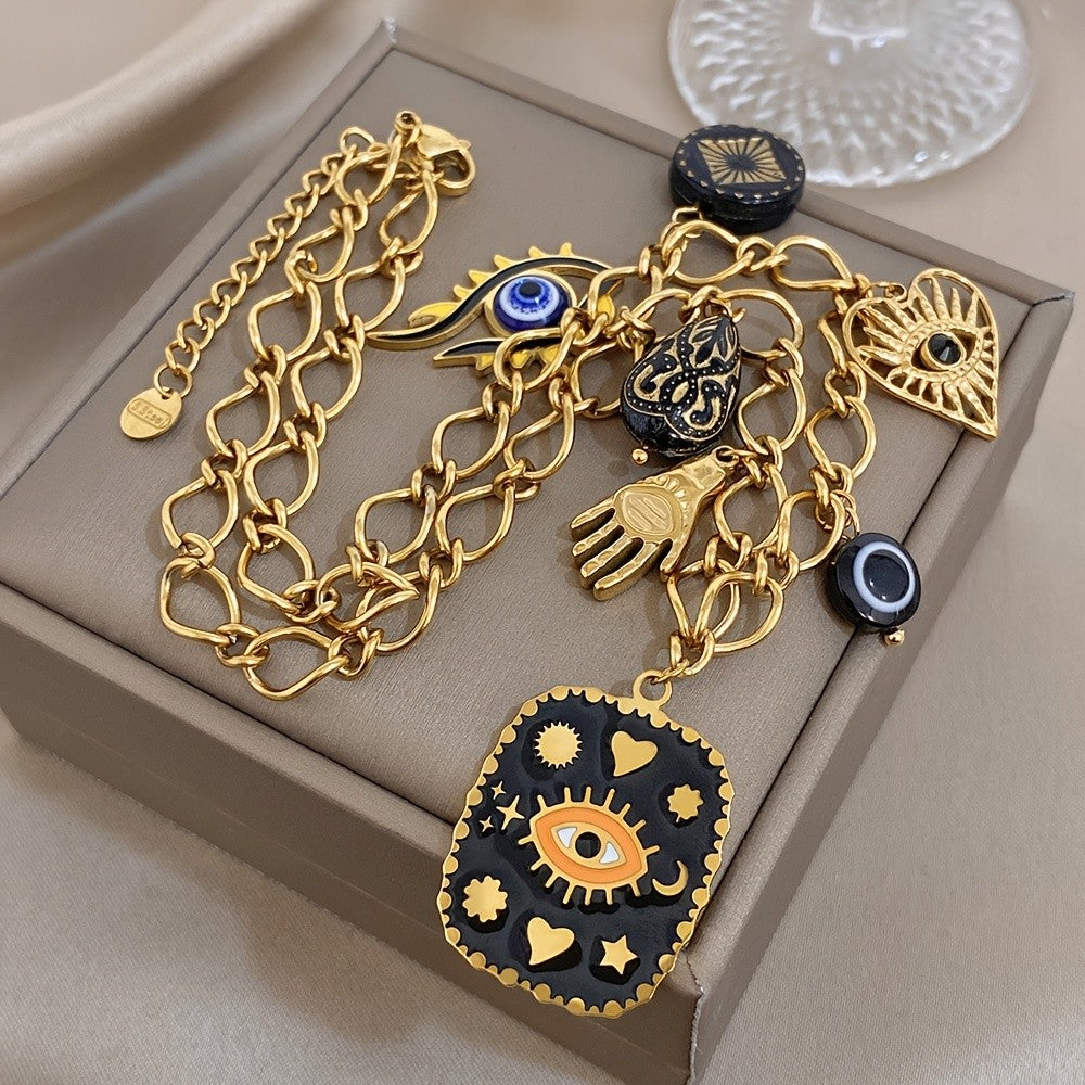 Boho Evil Eye Charm Necklace