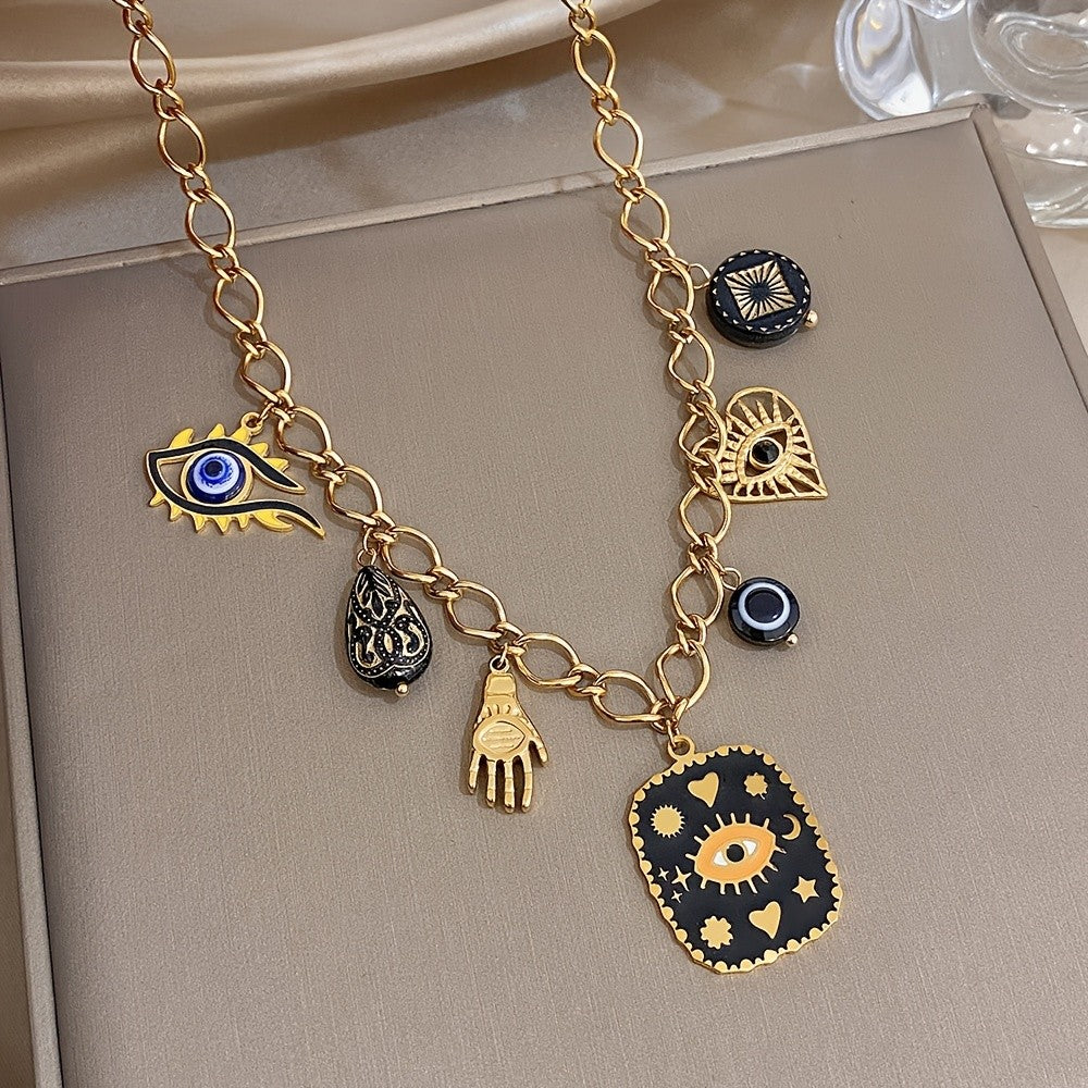 Boho Evil Eye Charm Necklace