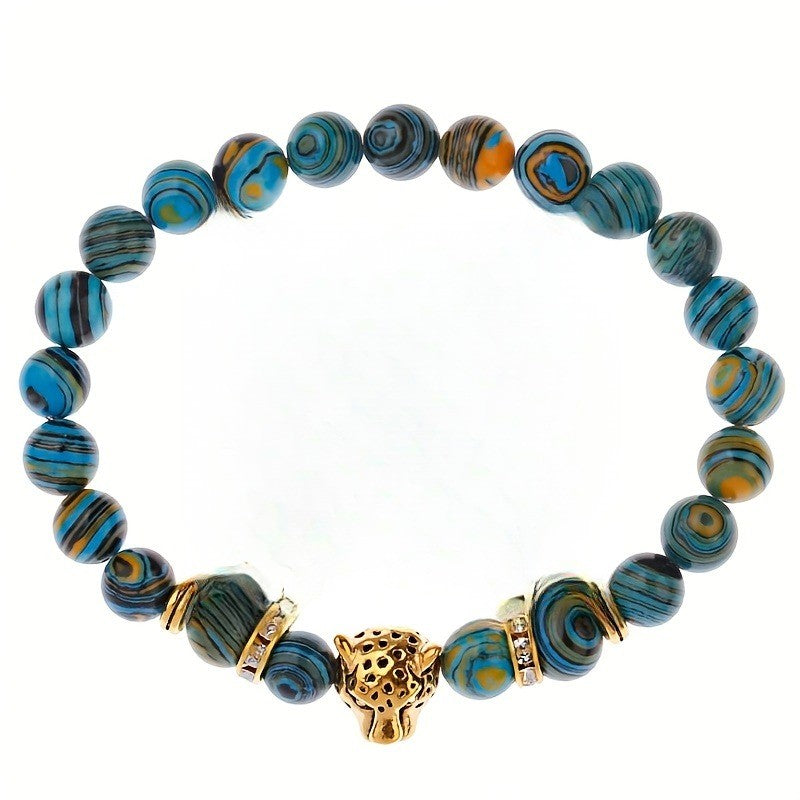 Boho Marbled Leopard Charm Bracelet