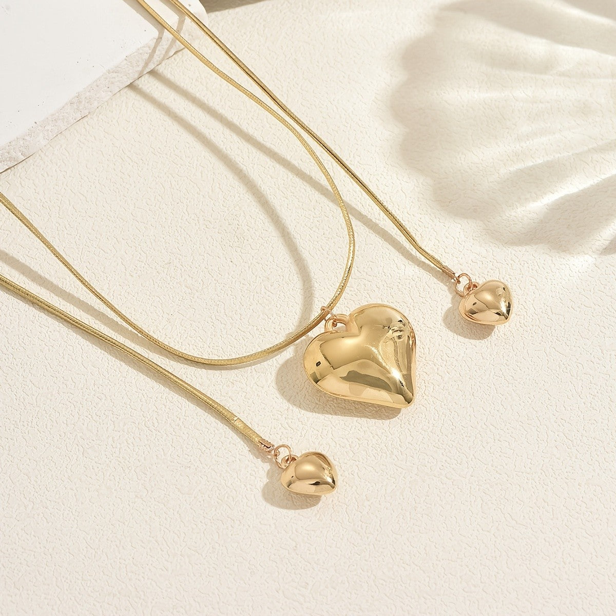 Romantic Adjustable Bow Heart Lariat Necklace