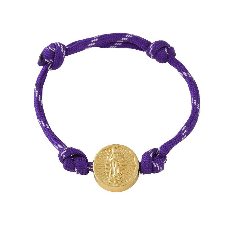 18k Boho Braided Heart Medal Bracelet