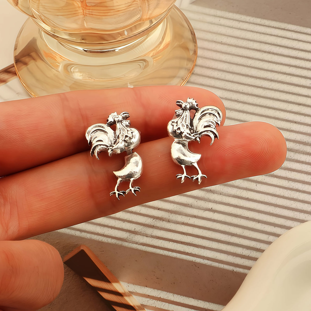 Vintage Cartoon Duck Stud Earrings