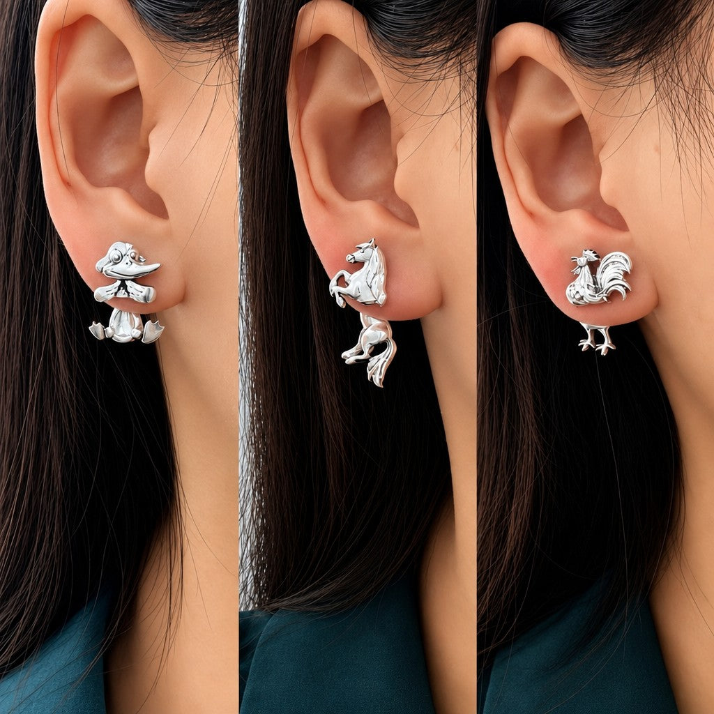 Vintage Cartoon Duck Stud Earrings