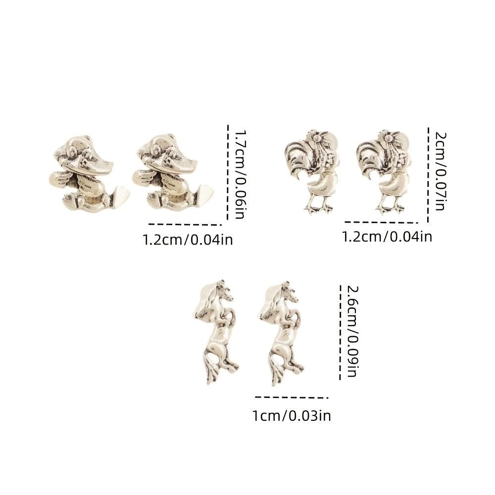 Vintage Cartoon Duck Stud Earrings