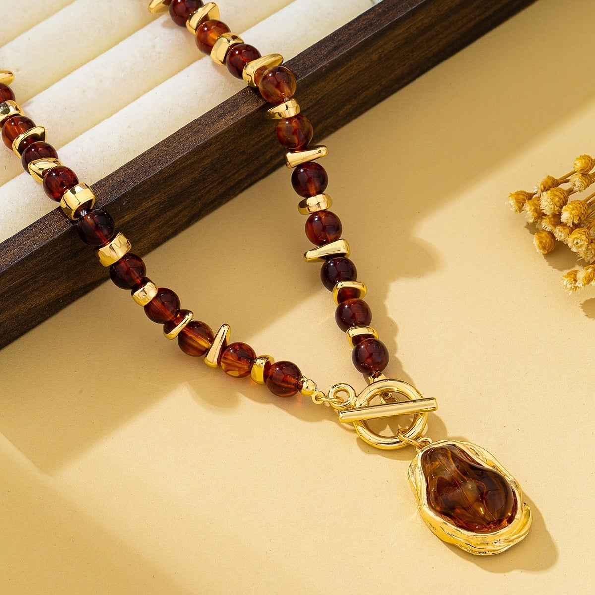 Elegant Multi-Strand Acrylic Bead Necklace