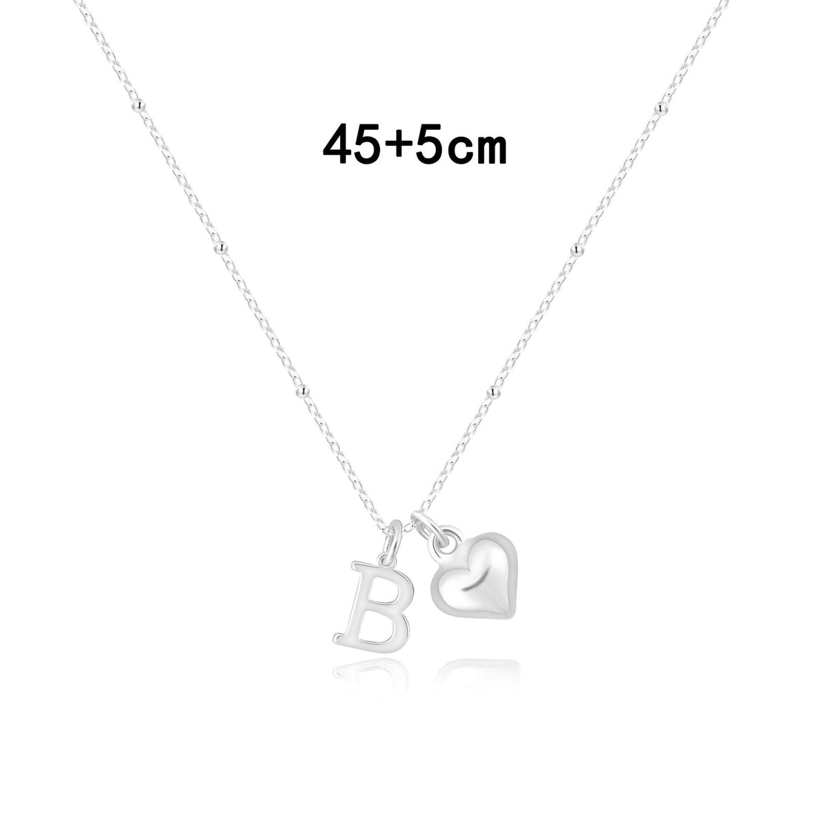 Dainty Initial Heart Pendant Necklace