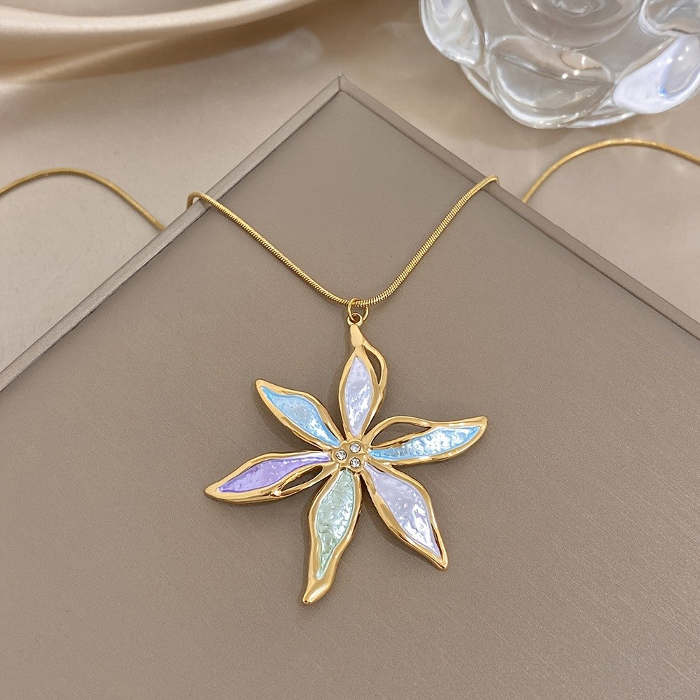 Elegant Iridescent Floral Necklace