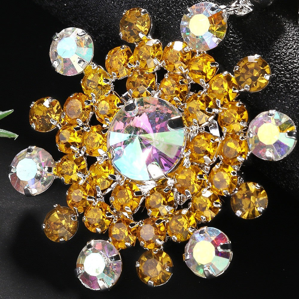 Classy Iridescent Baguette Bib Necklace