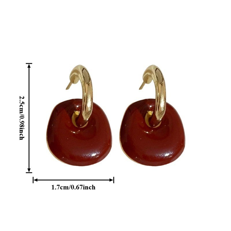 Classy Vintage Enamel C-Hoop Earrings