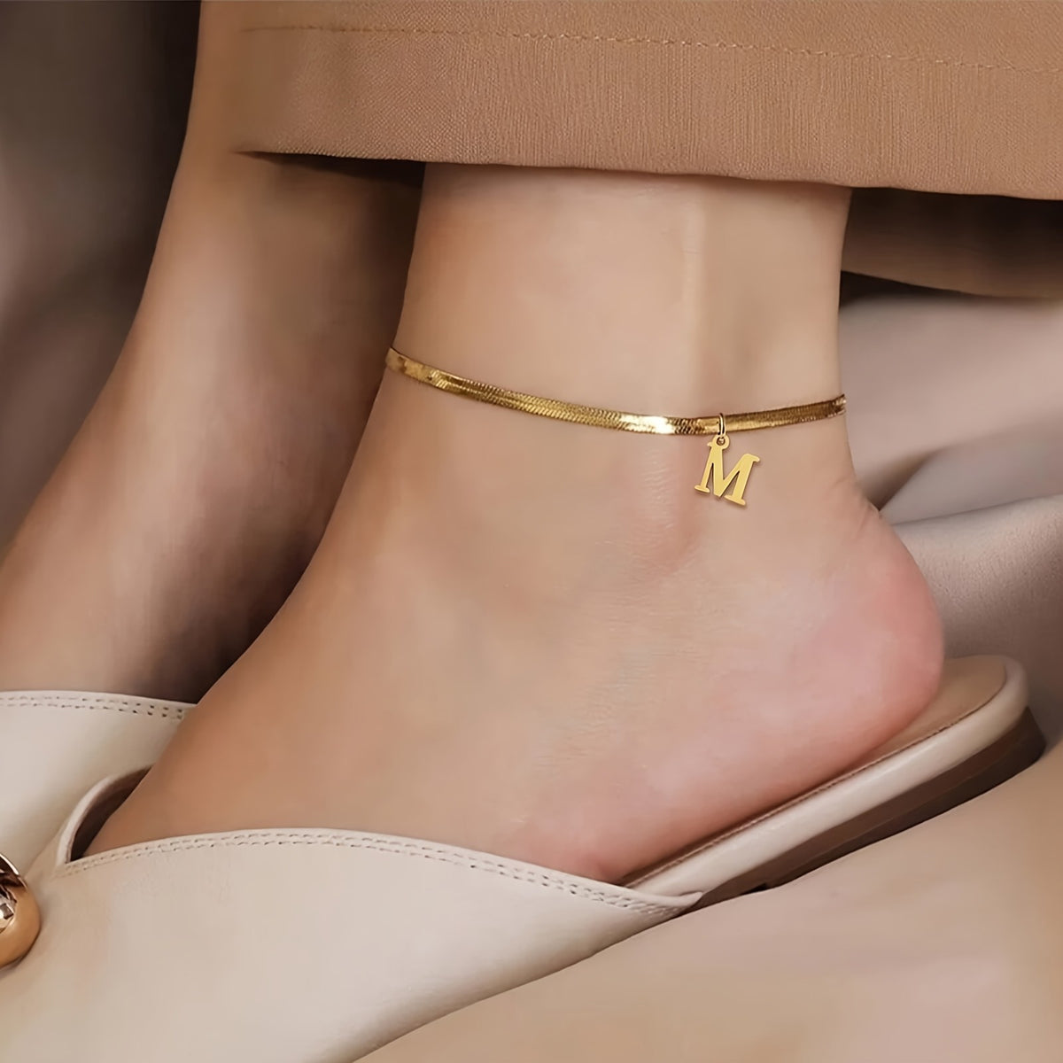 18k Elegant Initial Letter Bracelet