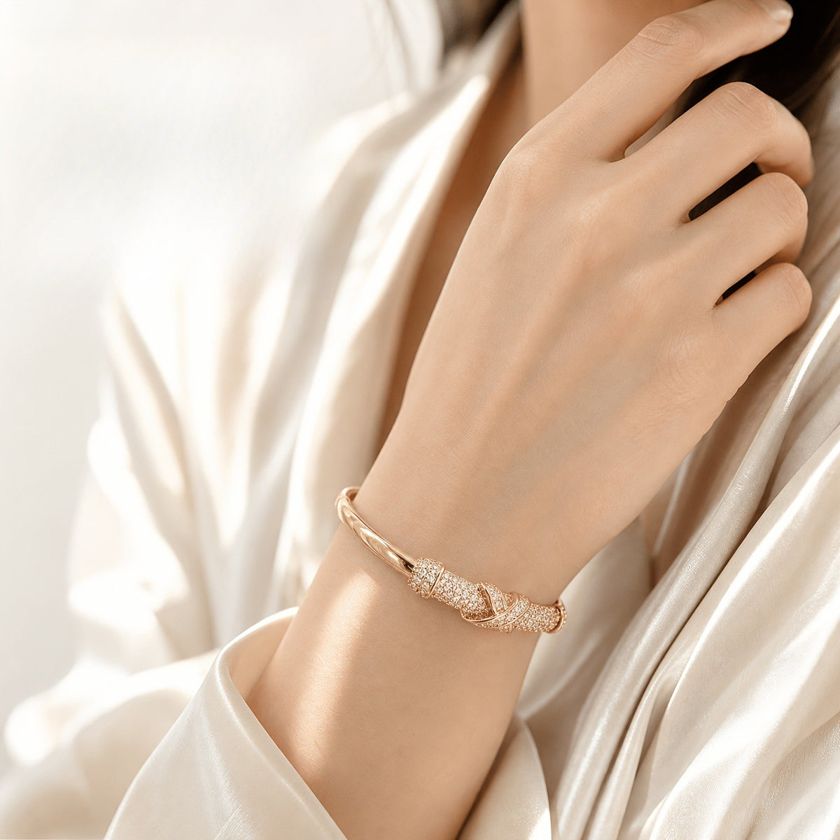 18k Elegant X Cross Zircon Bracelet