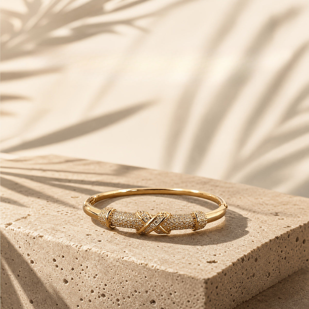 18k Elegant X Cross Zircon Bracelet
