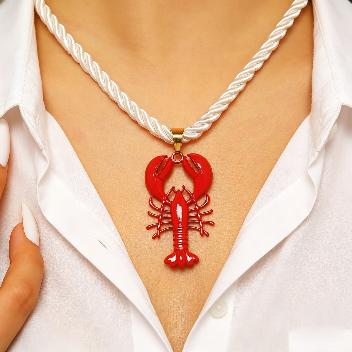 Dainty Lobster And Crab Pendant Necklace