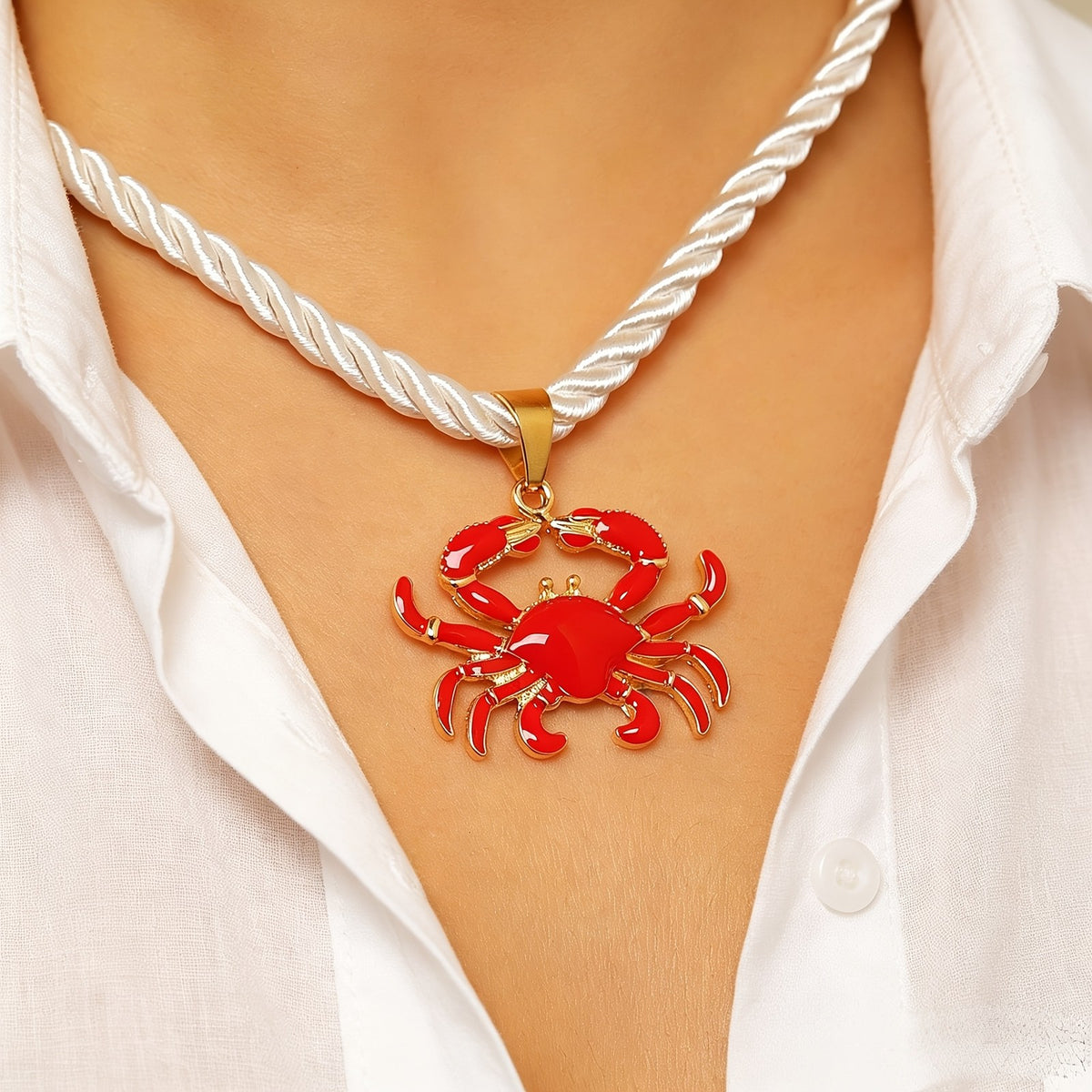 Dainty Lobster And Crab Pendant Necklace
