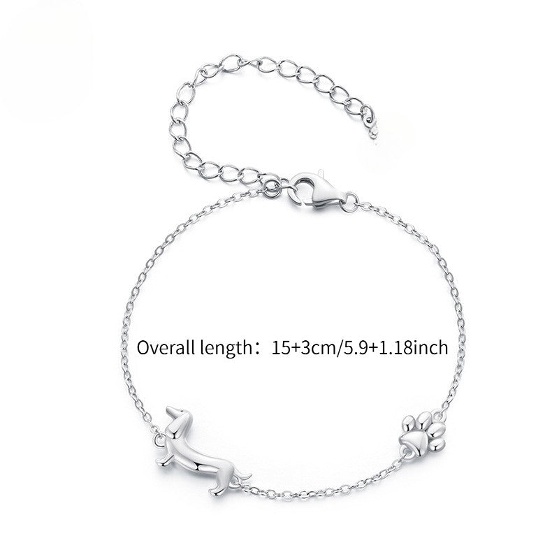 Dainty Dachshund Paw Bracelet
