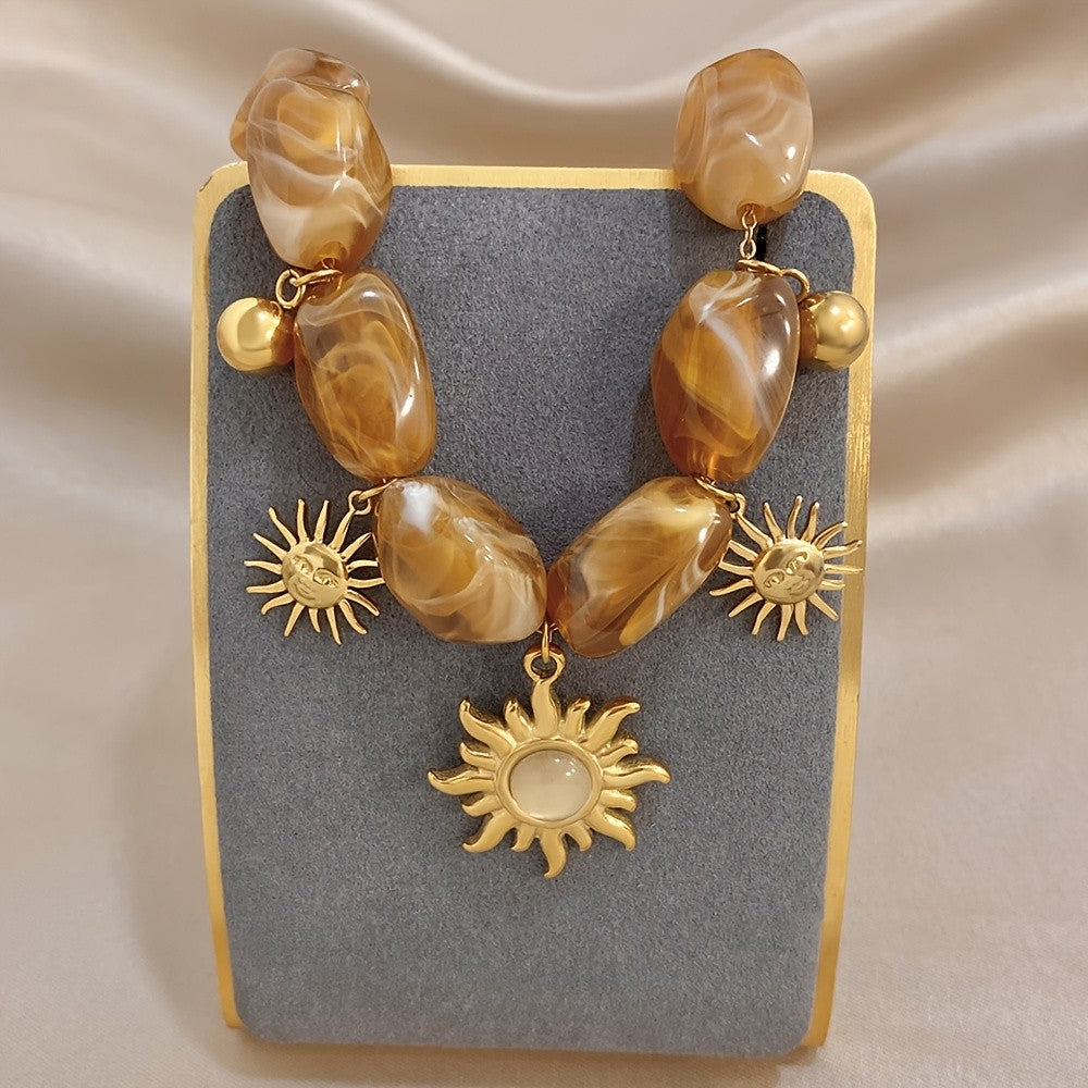 18k Boho Tiger Eye Sun Bracelet