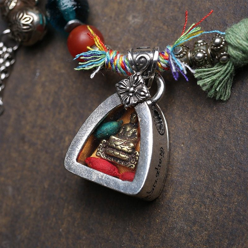 Boho Woven Medicine Buddha Charm Bracelet