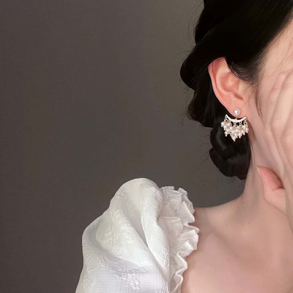 Elegant Vintage Pearl Chandelier Earrings