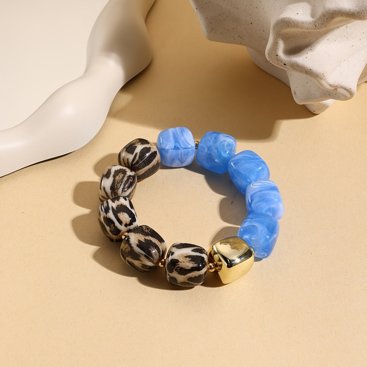 Boho Leopard Print Resin Bracelet